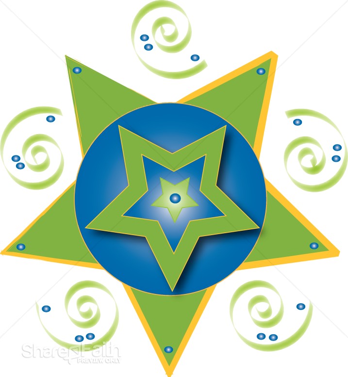 blue stars clipart. Layered Star Graphic