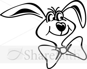 Black and White Easter Bunny