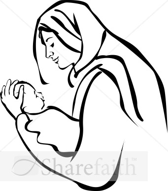 Mary holding baby Jesus