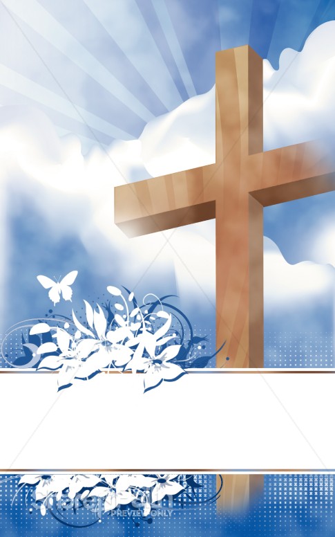 Cross And Flowers Bulletin Cover