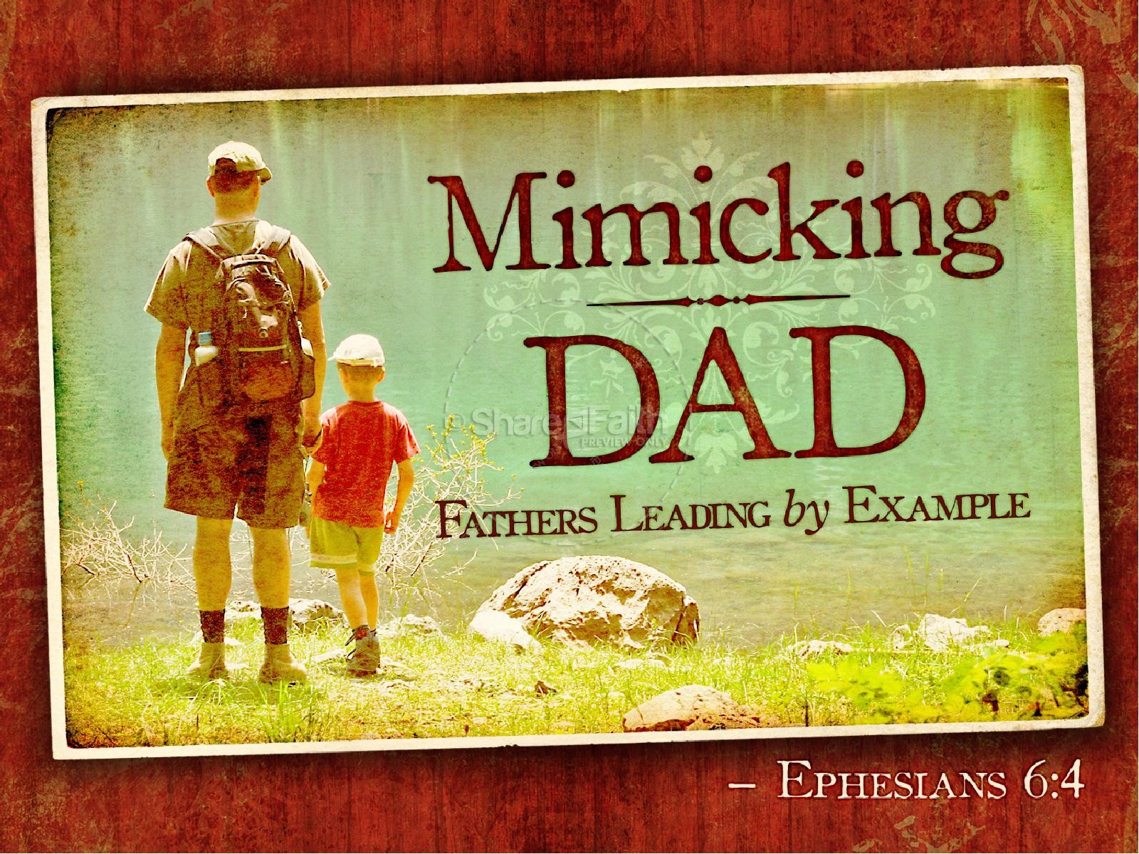 Mimicking Dad Father's Day PowerPoint Template | slide 1