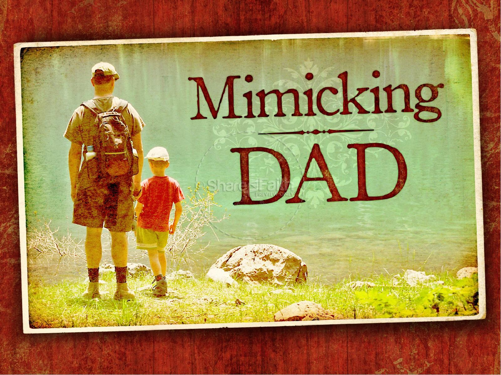 Mimicking Dad Father's Day PowerPoint Template | slide 3