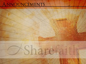 Cross Light Rays Church Announcement PowerPoint Slide