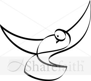 Dove Black and White Christian Clipart