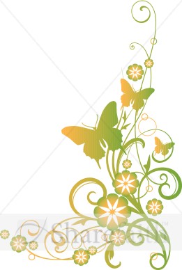 Vines and Butterflies Christian Clipart