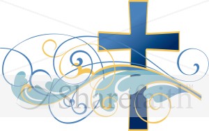 Swirls and Christian Cross Clipart