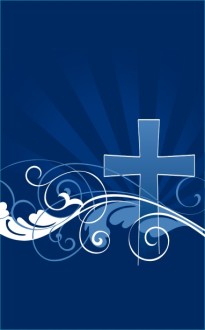 Blue Swirls Cross Clipart