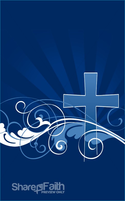Blue Swirls Cross Clipart