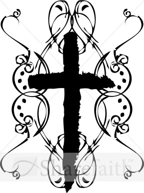 Rough Edge Cross Clipart