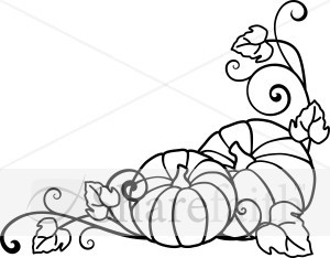 Pumpkins and Vines Lineart
