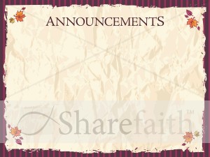 Giving Thanks Announcement Slide