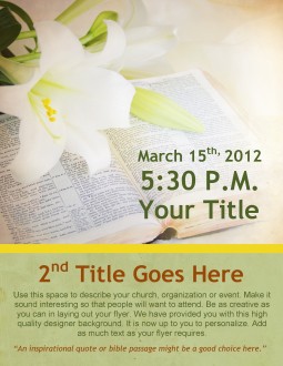 Easter Lily Resurrection Flyer Template
