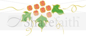 Rose Symbols with Green Leaves