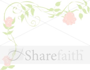 Faded Pink Rose Page Corner