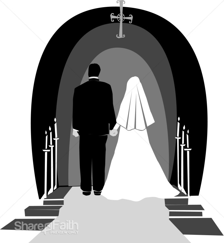 Wedding Couple in Grey Black and White