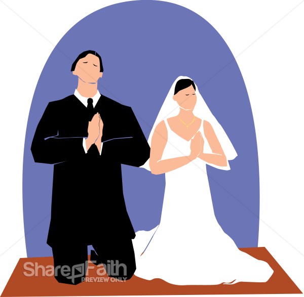 Couple Kneeling in Prayer