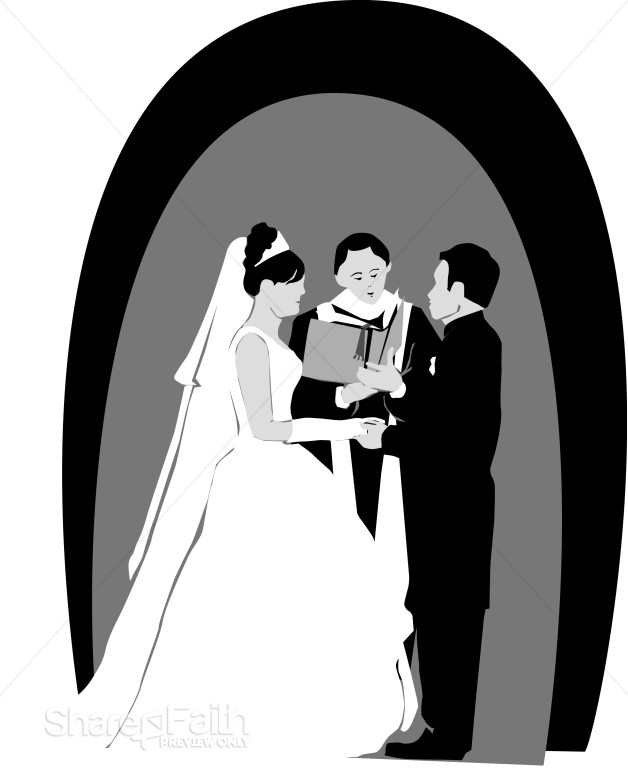 Greyscale Couple Reciting Vows