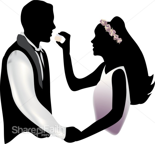 Bride Feeding Cake to Groom