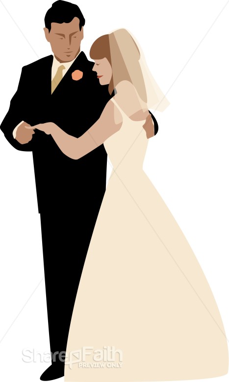 Wedding Couple Holding Hands