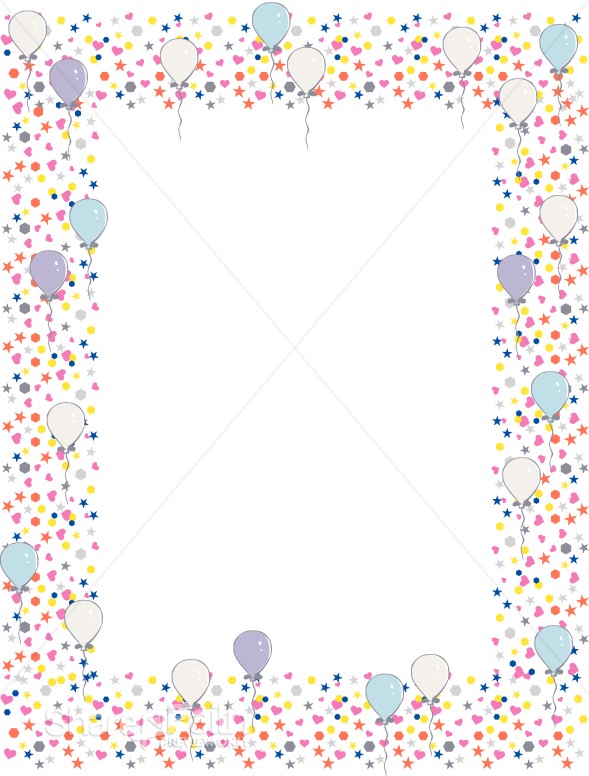 Many Bright Shapes with Birthday Balloons