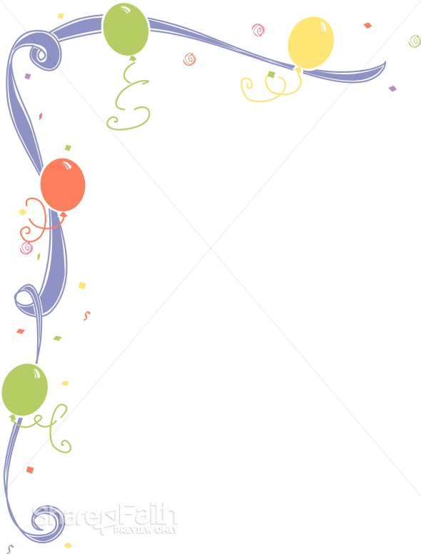 Whimsical Ribbon and Birthday Balloons Corner