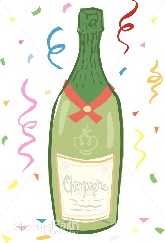 Bottle of New Year's Champagne