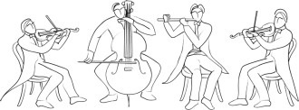 Quartet%20of%20Musicians%20Line%20Drawing