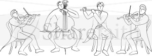 Quartet%20of%20Musicians%20Line%20Drawing