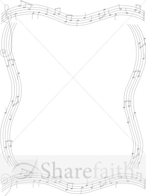Musical notes on staves Frame