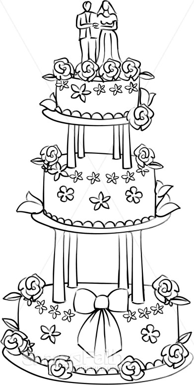Three%20Level%20Cake%20with%20Bride%20and%20Groom%20Topper