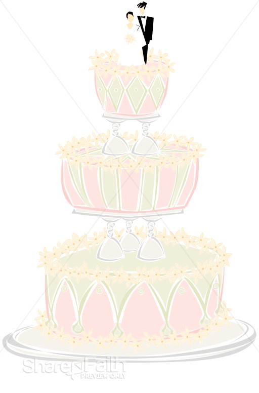 Fancy Wedding Cake With Glass Tiers