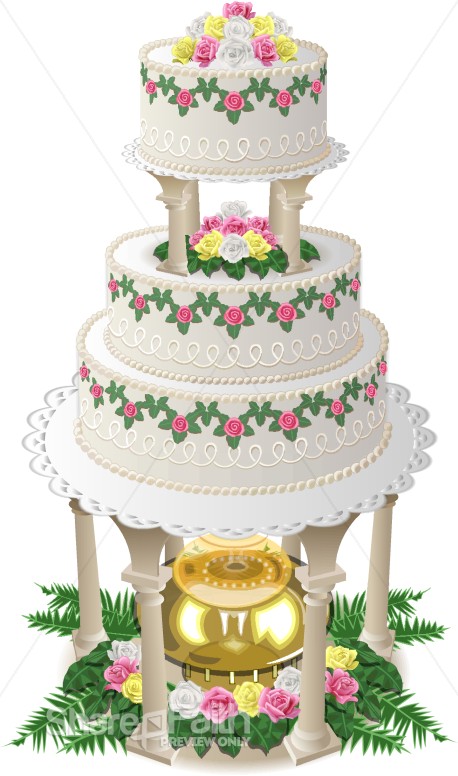 Extravagant Anniversary Cake with Golden Fountain