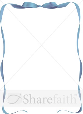 Blue Birthday Ribbon Bow Frame