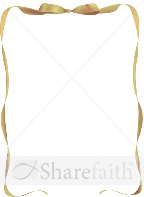 Gold Ribbon Frame with Bow