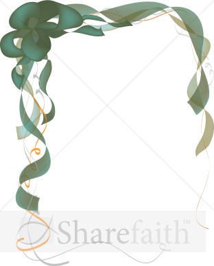 Green Party Bow with Ribbons