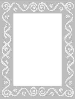 Gray Border with Ribbon Swirls