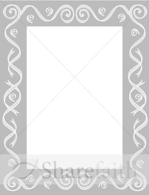 Gray Border with Ribbon Swirls