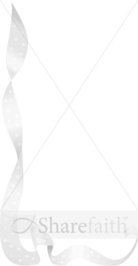 White Formal Ribbon Lower Corner