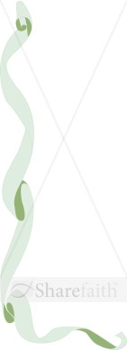 Green Ribbon with Shadows
