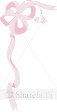 Pink Corner Ribbon Bow