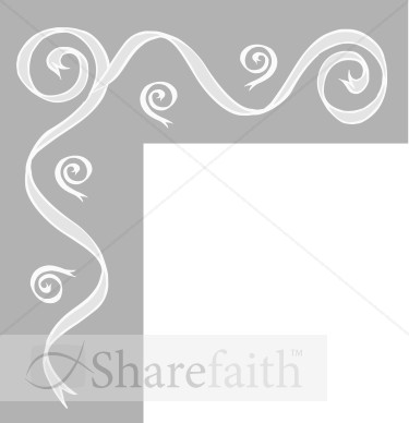 Gray Bar with Ribbon Swirls Corner