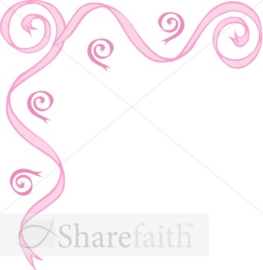 Pink Ribbon Swirl Upper Left Corner