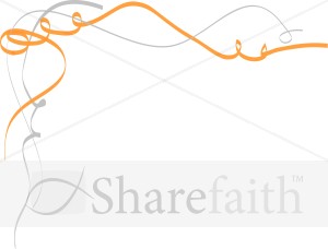 Calligraphy Ribbons in Gold and Gray