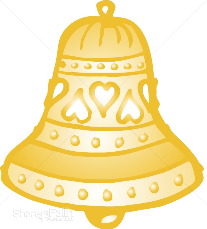 Wedding Bell With Hearts