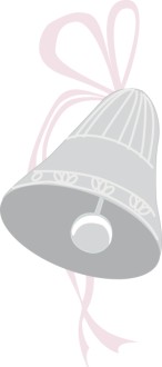Ornate Wedding Bell with Pink Ribbon