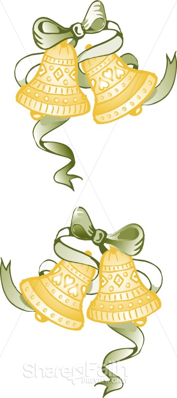 Green Ribbon Bells Page Decoration