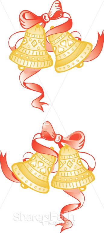 Anniversary Bells with Red Ribbon