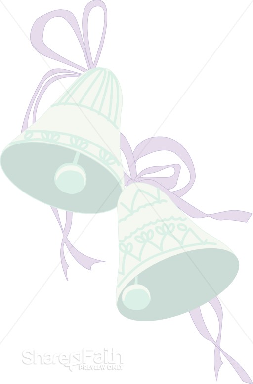 Lavender Ribbon Ties Two Wedding Bells Together