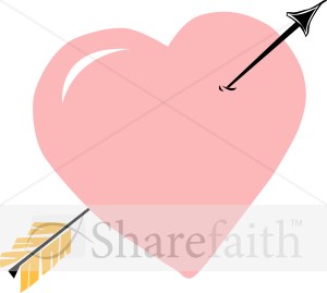 Pink Heart Shot Through by Cupid