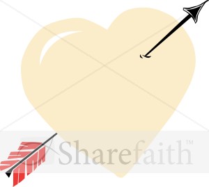 Cream Heart Pierced by Black Arrow